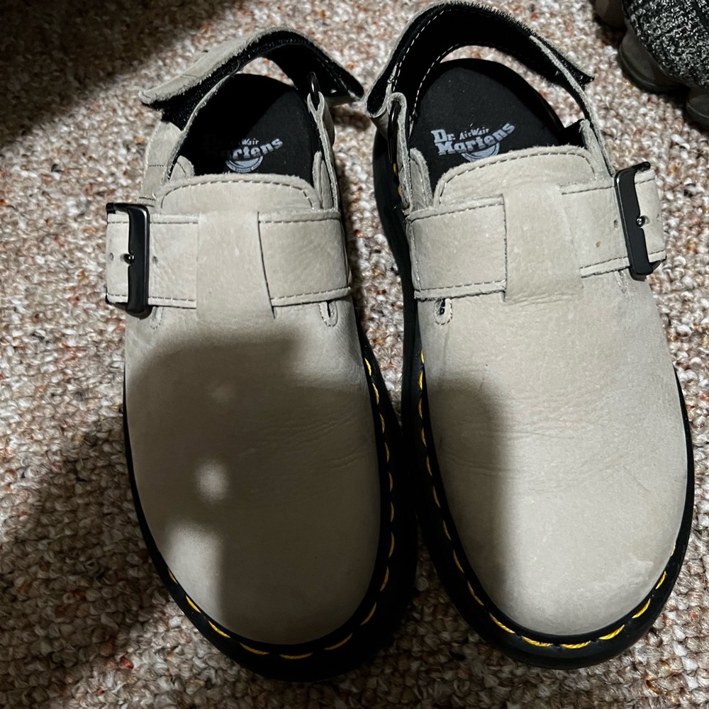 Dr. Martens Light Tan Buckle Shoes